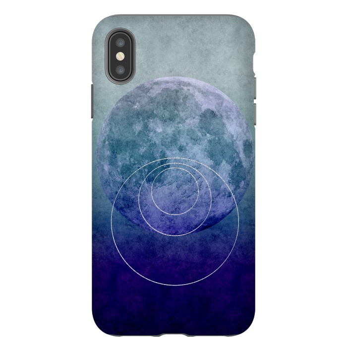 iPhone Xs Max StrongFit Blue Abstract Moon by Andrea Haase