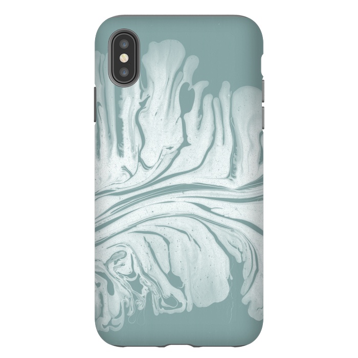 iPhone Xs Max StrongFit Teal Liquid Paint by Andrea Haase