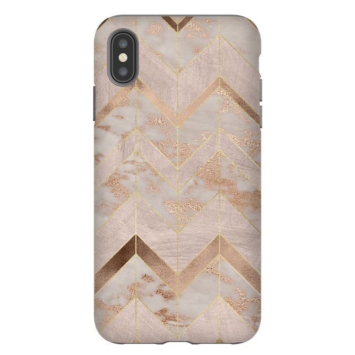 iPhone Xs Max StrongFit Marble Rosegold Chevron by  Utart