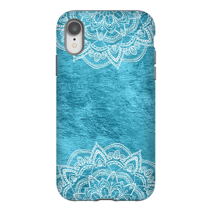 iPhone Xr StrongFit Blue and White Mandala by  Utart