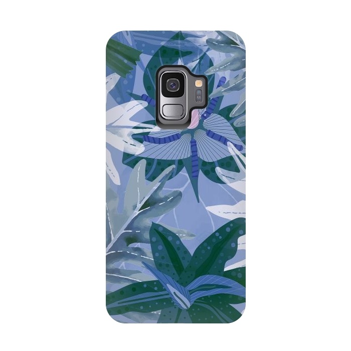 Galaxy S9 StrongFit Blue Purple Aloha Tropical Jungle  by  Utart