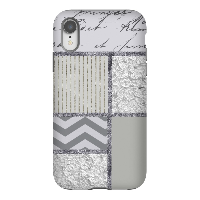 iPhone Xr StrongFit Silver And Grey Collage by Andrea Haase