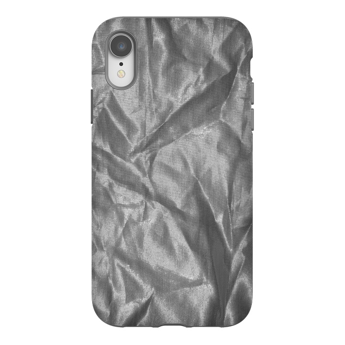 iPhone Xr StrongFit Shiny Silver Fabric by Andrea Haase