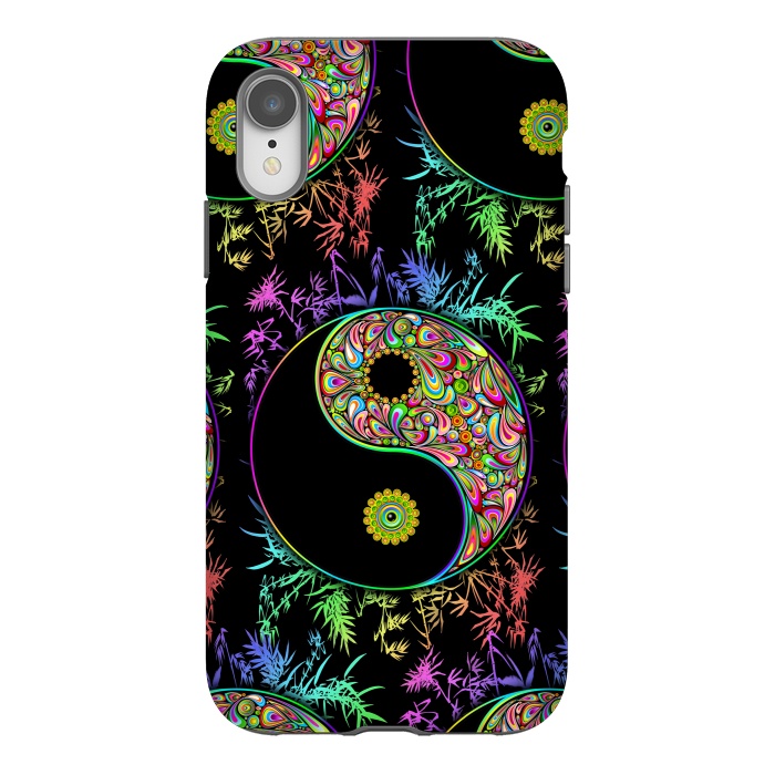 iPhone Xr StrongFit Yin Yang Bamboo Psychedelic by BluedarkArt