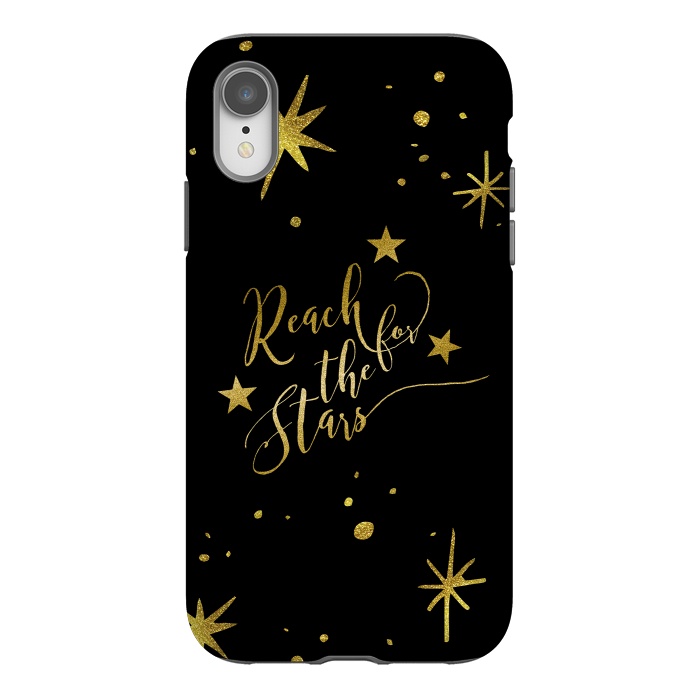 iPhone Xr StrongFit Reach For The Stars Golden Quote by Andrea Haase