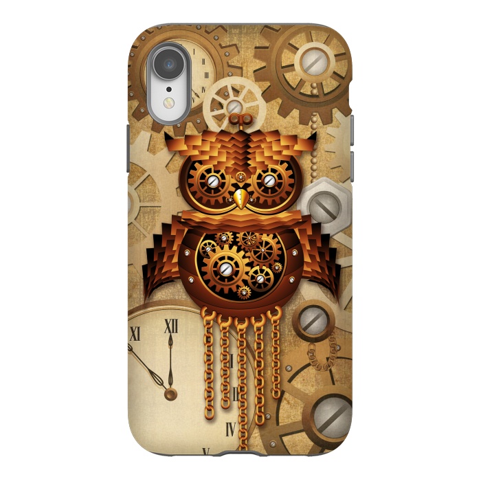 iPhone Xr StrongFit Owl Steampunk Vintage Style by BluedarkArt