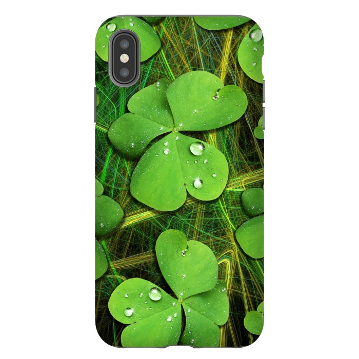 iPhone Xs Max StrongFit Shamrocks St Patrick with Dew Drops by BluedarkArt