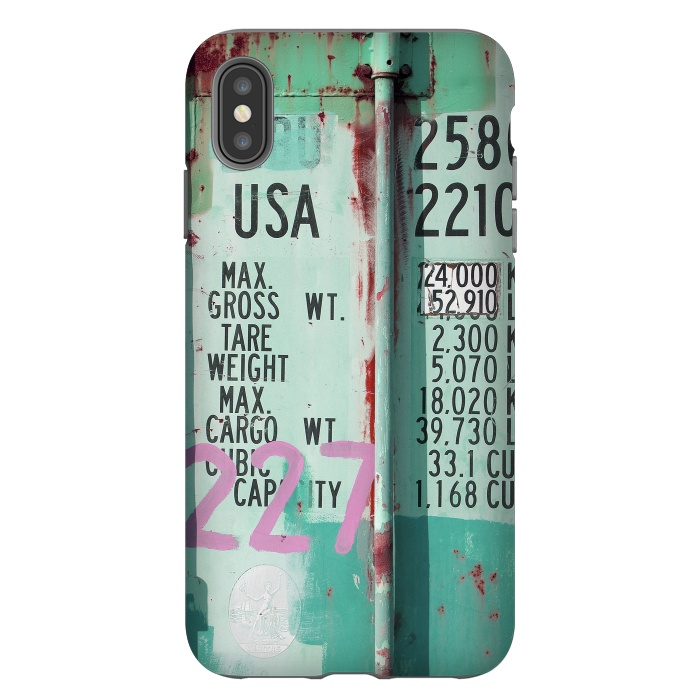 iPhone Xs Max StrongFit Turquoise Grafitti Container by Andrea Haase