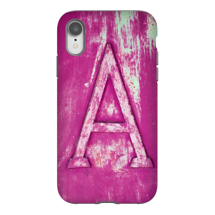 iPhone Xr StrongFit Grunge Style Pink Letter A by Andrea Haase