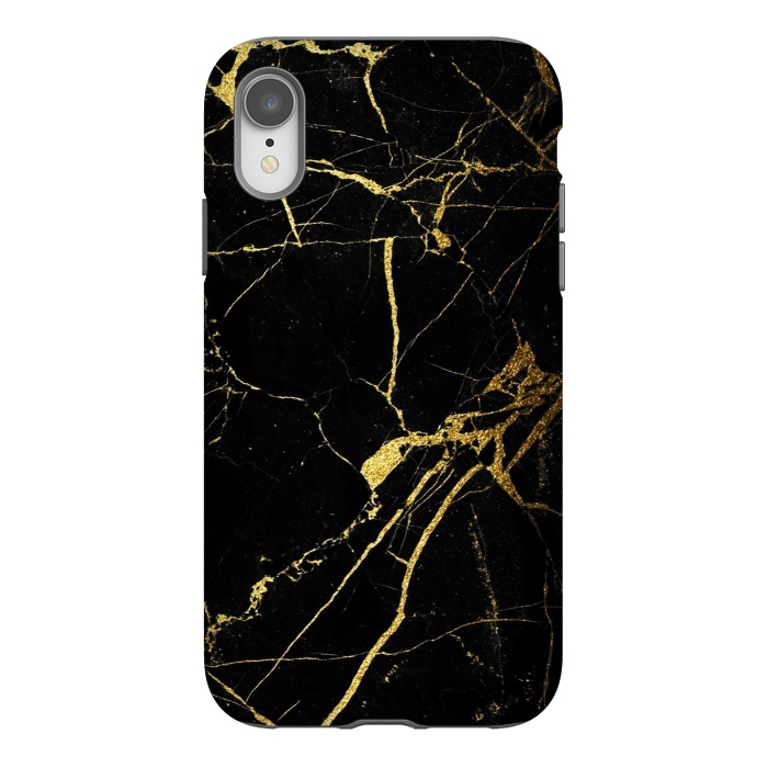 iPhone Xr StrongFit  Black-Gold Marble Impress by ''CVogiatzi.