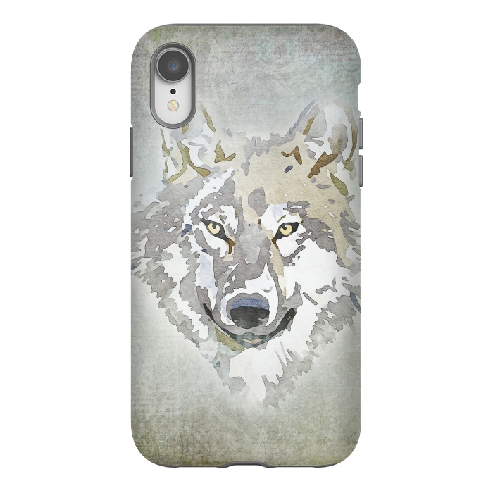 iPhone Xr StrongFit Wolf Head Watercolor Art 2 by Andrea Haase