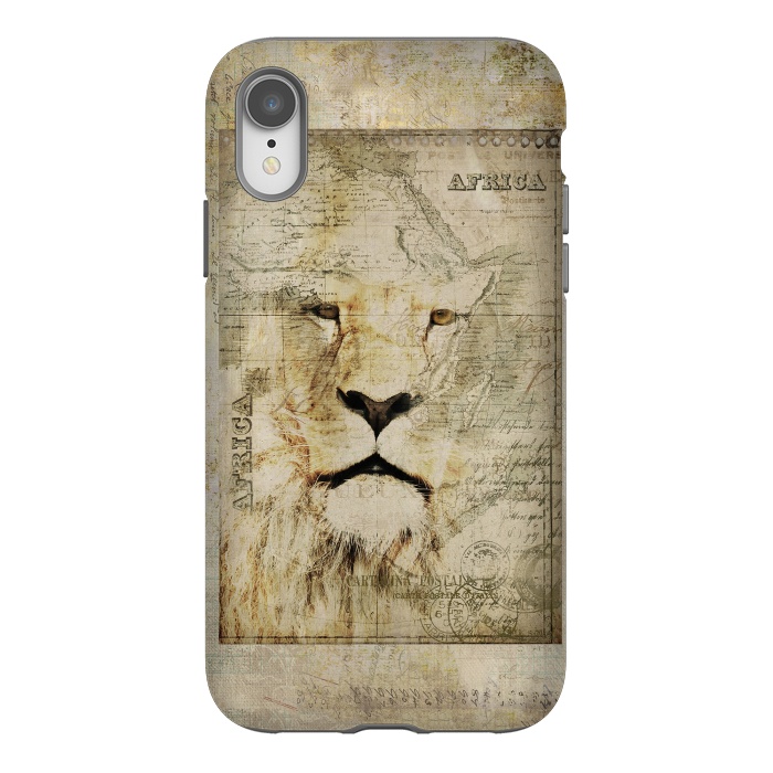 iPhone Xr StrongFit Lion King Of Africa Collage by Andrea Haase