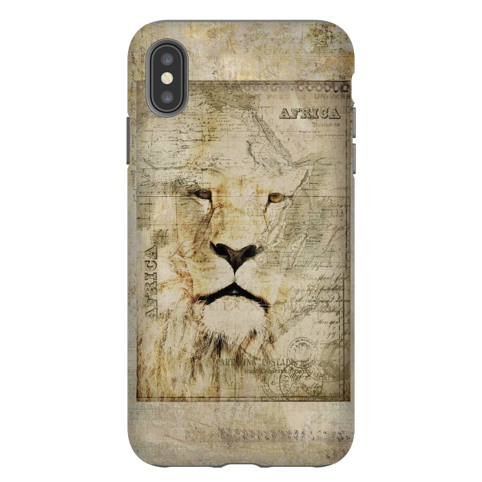 iPhone Xs Max StrongFit Lion King Of Africa Collage by Andrea Haase