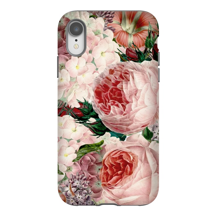 iPhone Xr StrongFit Roses and Hydrangea Pattern by  Utart