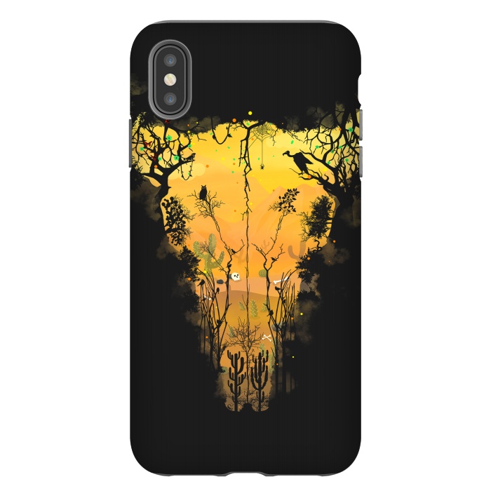 iPhone Xs Max StrongFit Dark Desert Cow Skull by Sitchko