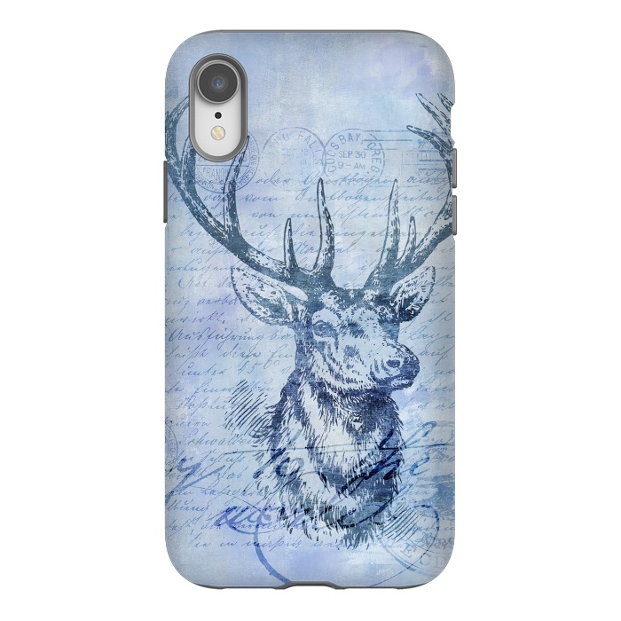 iPhone Xr StrongFit Blue Nostalgic Deer by Andrea Haase