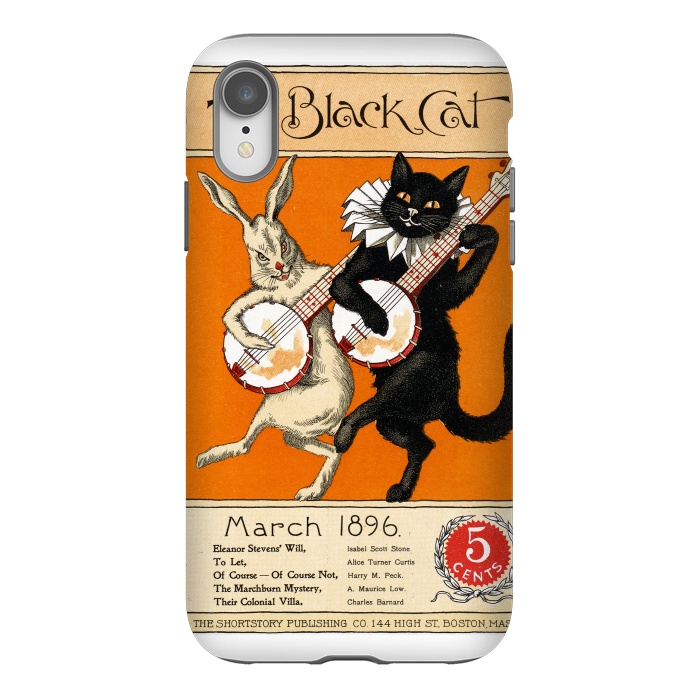 iPhone Xr StrongFit Cat And Rabbit Vintage Poster by Andrea Haase