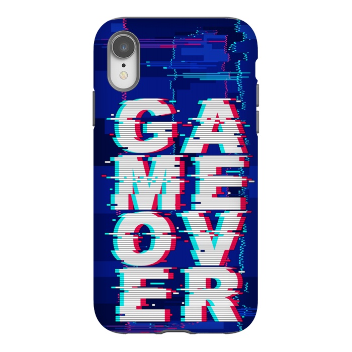 iPhone Xr StrongFit Game Over Glitch Text Distorted by BluedarkArt