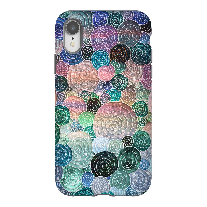 iPhone Xr StrongFit Multicolor Trendy Dots and Circles  by  Utart