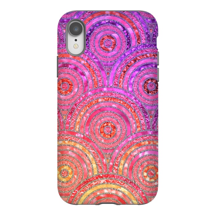 iPhone Xr StrongFit Multicolor Pink Gold Circles  by  Utart