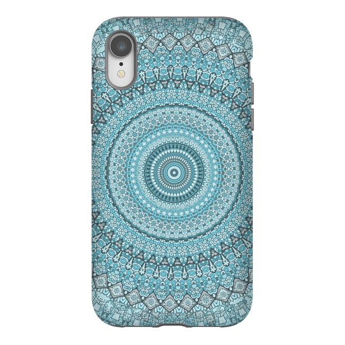 iPhone Xr StrongFit Teal Turquoise Mandala by Andrea Haase