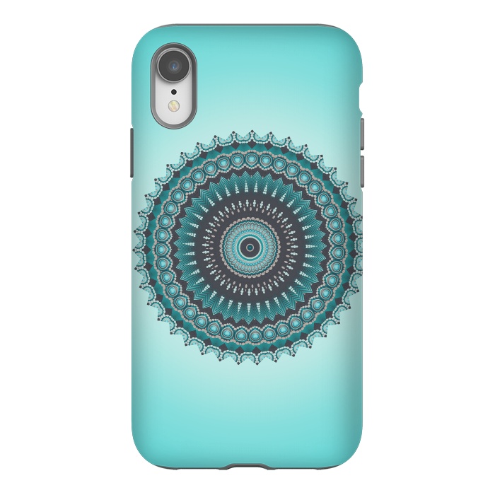iPhone Xr StrongFit Mandala Turquoise 2 by Andrea Haase