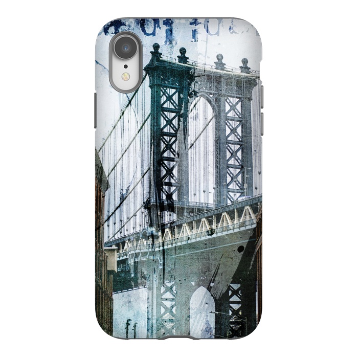 iPhone Xr StrongFit Brooklyn Bridge Grunge Mixed Media Art by Andrea Haase