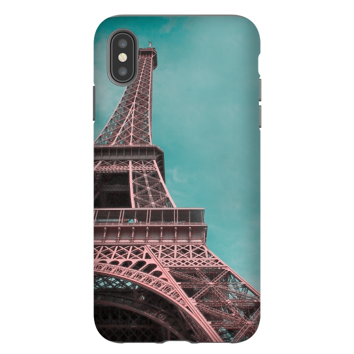 iPhone Xs Max StrongFit Pink Paris Eiffeltower by Andrea Haase