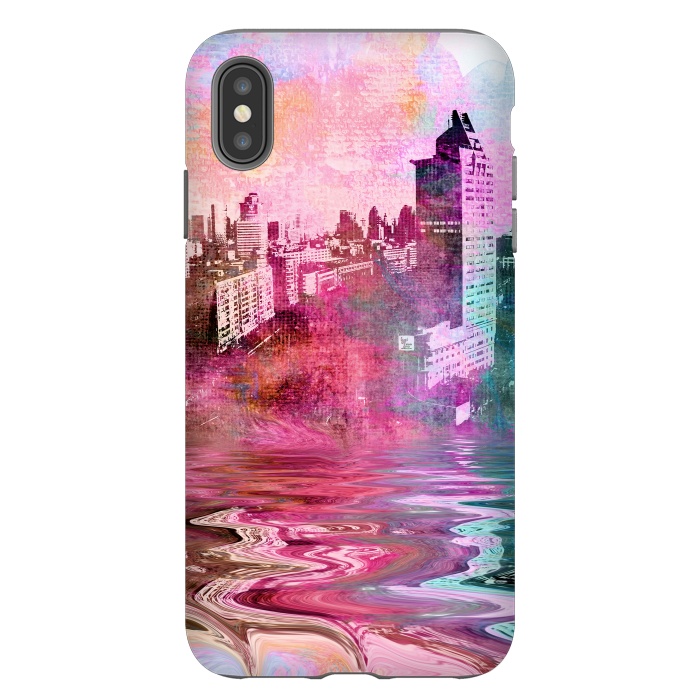 iPhone Xs Max StrongFit Surreal City Urban Mixed Media Art by Andrea Haase