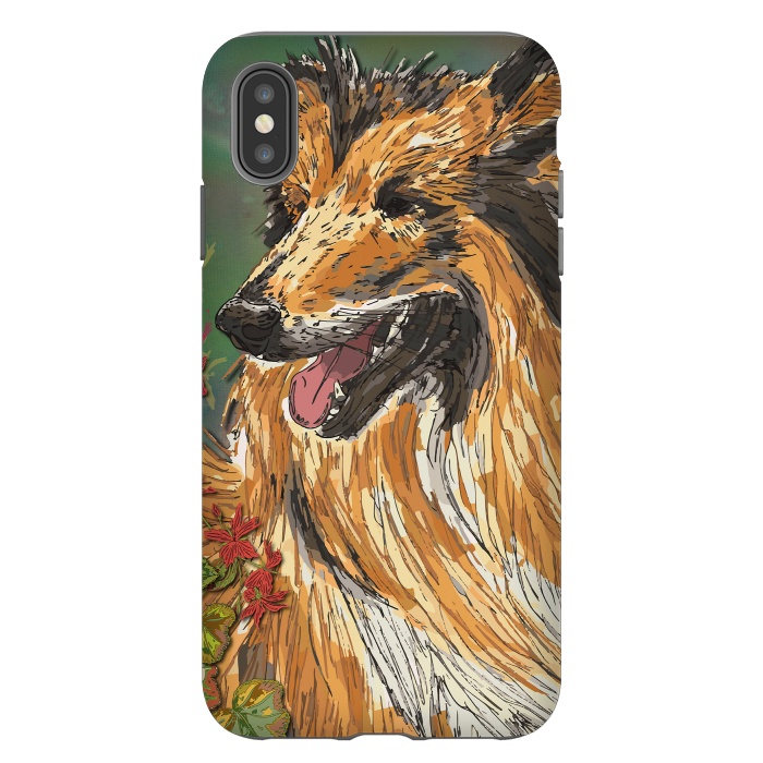 iPhone Xs Max StrongFit Rough Collie (Summer) by Lotti Brown