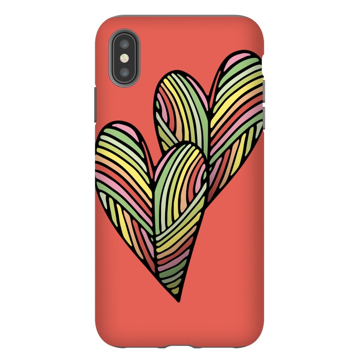 iPhone Xs Max StrongFit Two Hearts by Majoih