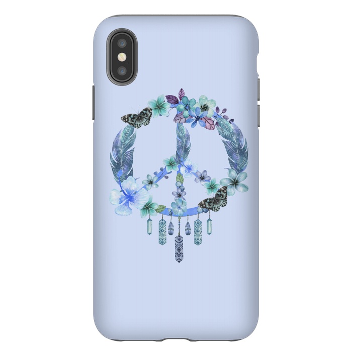 iPhone Xs Max StrongFit Blue Peace Dreamcatcher by Andrea Haase