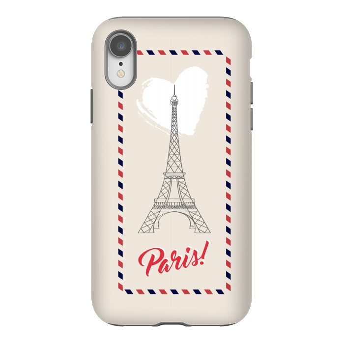 iPhone Xr StrongFit Vintage envelope Eiffel Tower in Paris by Martina