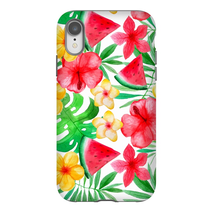 iPhone Xr StrongFit Aloha Tropical Hibiscus and Melon Pattern by  Utart