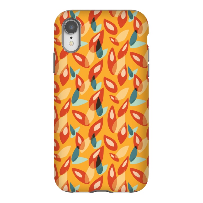 iPhone Xr StrongFit Orange Blue Yellow Abstract Autumn Leaves Pattern by Boriana Giormova
