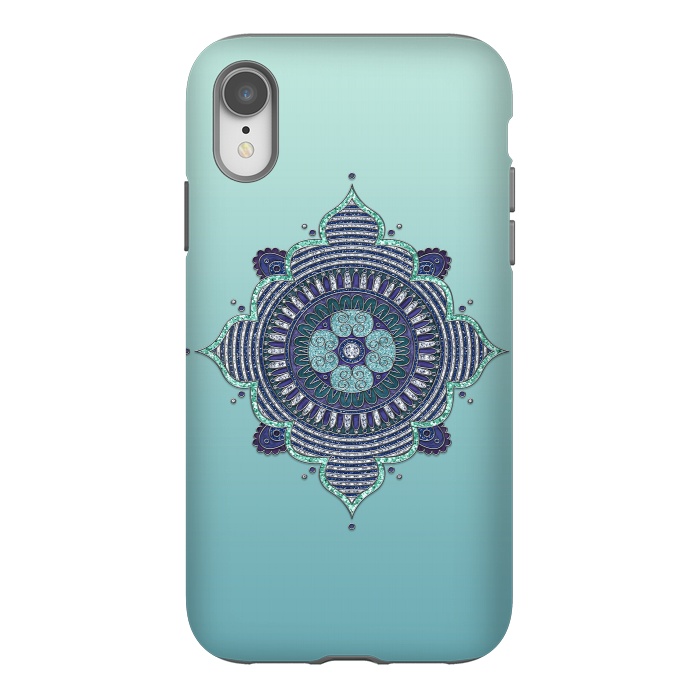 iPhone Xr StrongFit Precious Turquoise Mandala Ornament by Andrea Haase