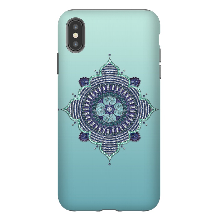 iPhone Xs Max StrongFit Precious Turquoise Mandala Ornament by Andrea Haase