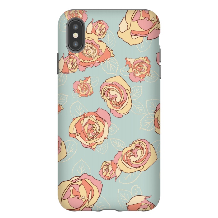 iPhone Xs Max StrongFit Retro Roses by Paula Ohreen