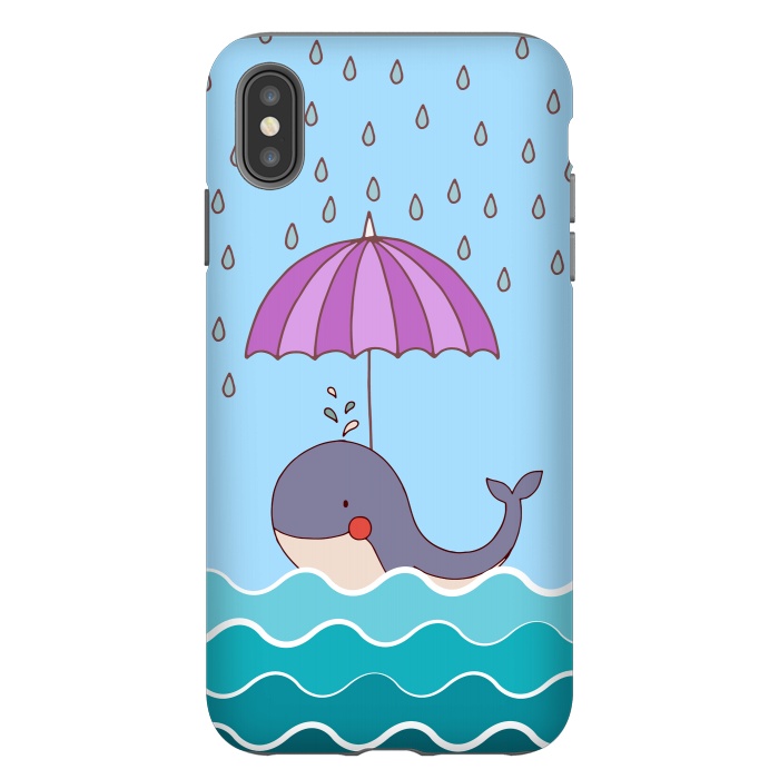 iPhone Xs Max StrongFit Swimming Whale by Creativeaxle