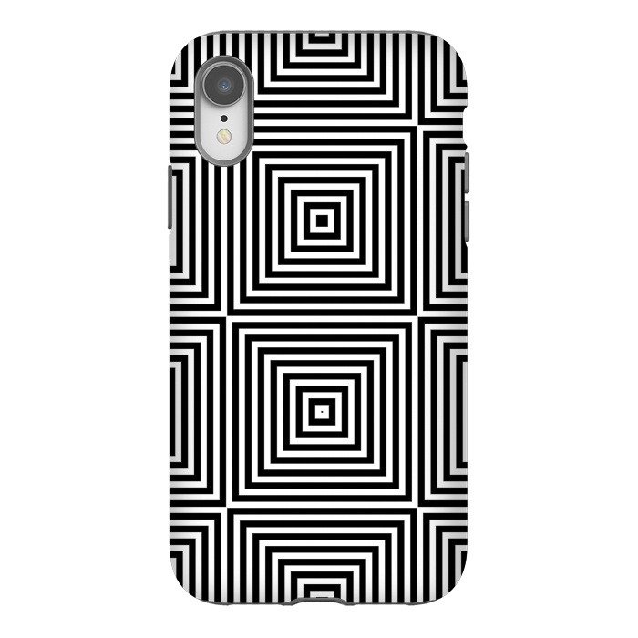 iPhone Xr StrongFit Optical Illusion Black And White Squares by Andrea Haase
