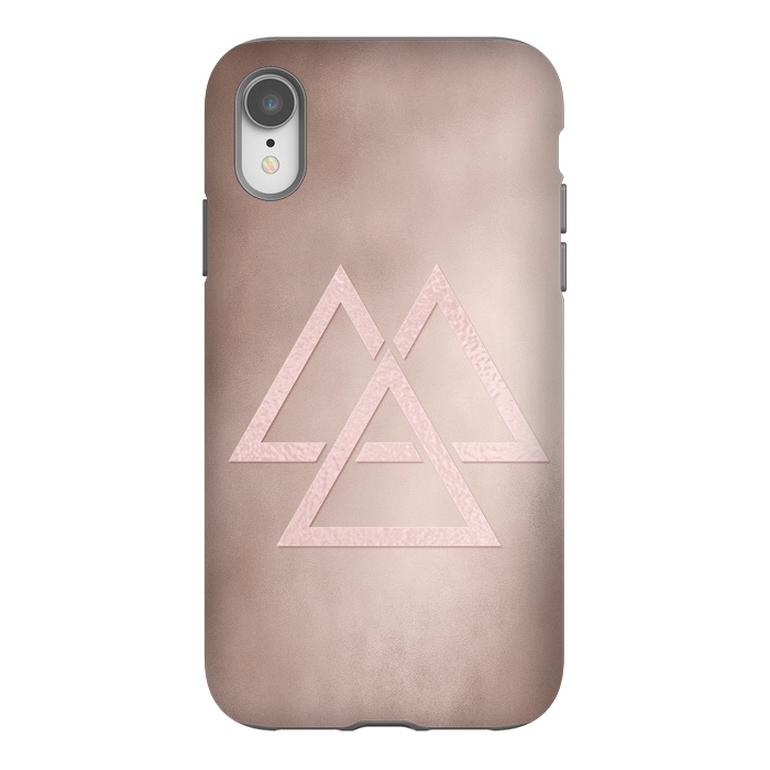 iPhone Xr StrongFit Rosegold Geometrical Modern Shapes on Rose Blush by  Utart
