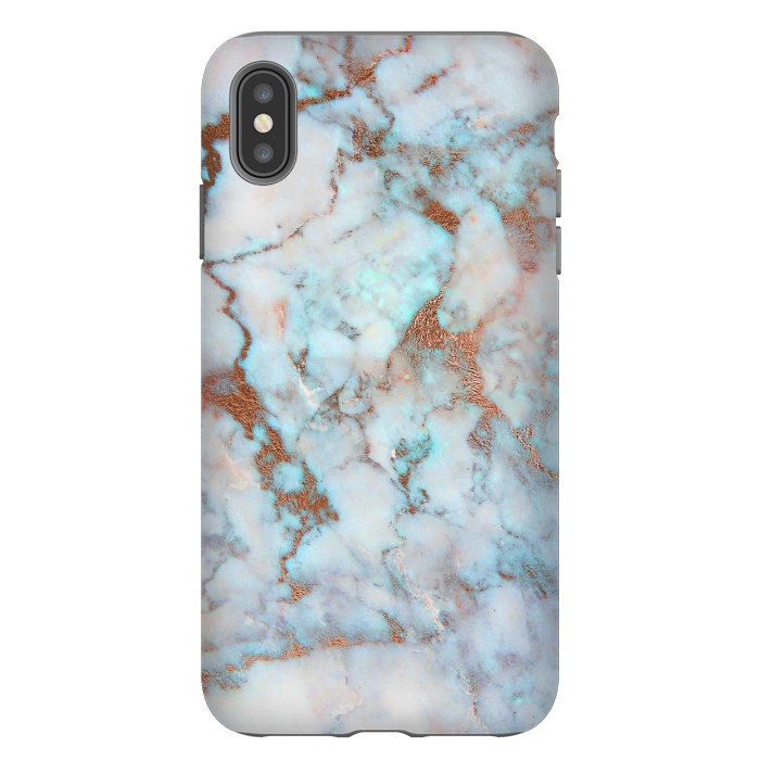iPhone Xs Max StrongFit White & Gold Faux Marble by Dushan Medich