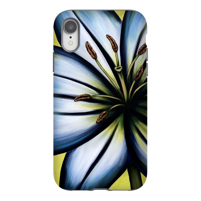 iPhone Xr StrongFit Blue Lily by Denise Cassidy Wood