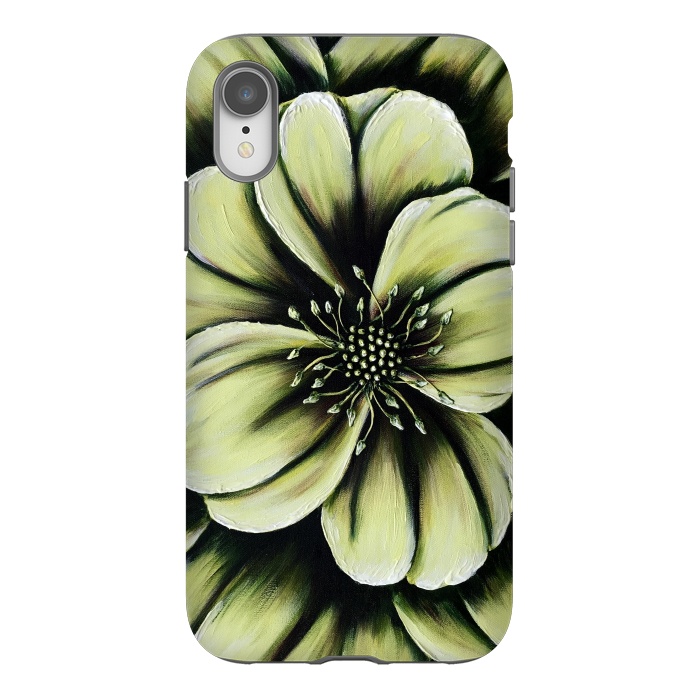 iPhone Xr StrongFit Green Flower by Denise Cassidy Wood