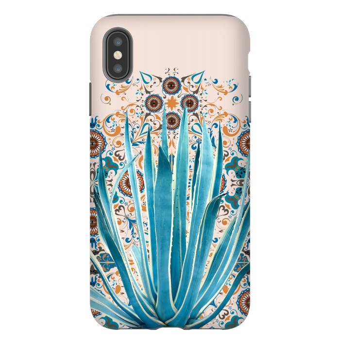 iPhone Xs Max StrongFit Cactus and Moroccan tiles  by Mmartabc
