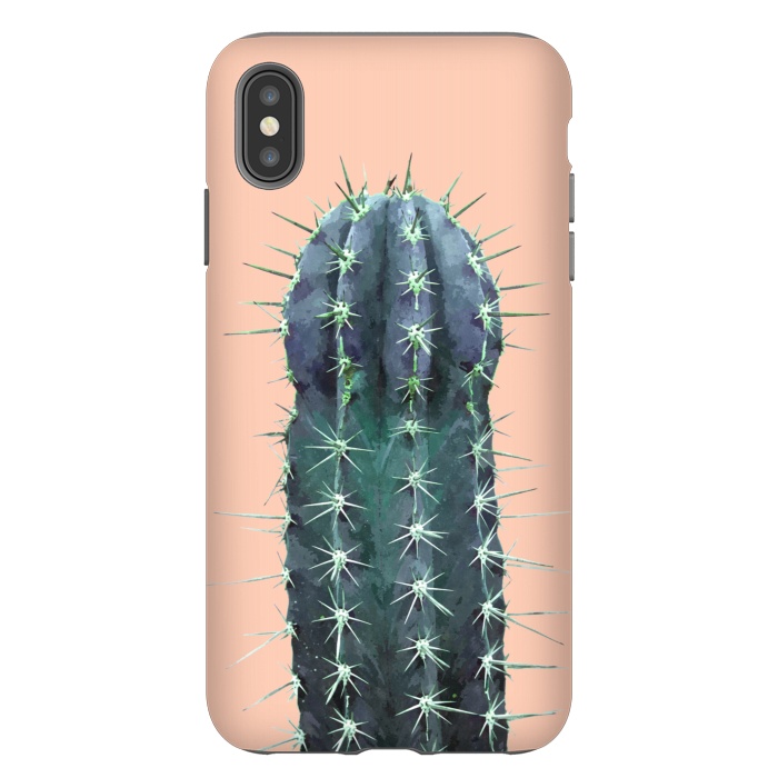 iPhone Xs Max StrongFit Cactus Illustration Pink Background by Alemi