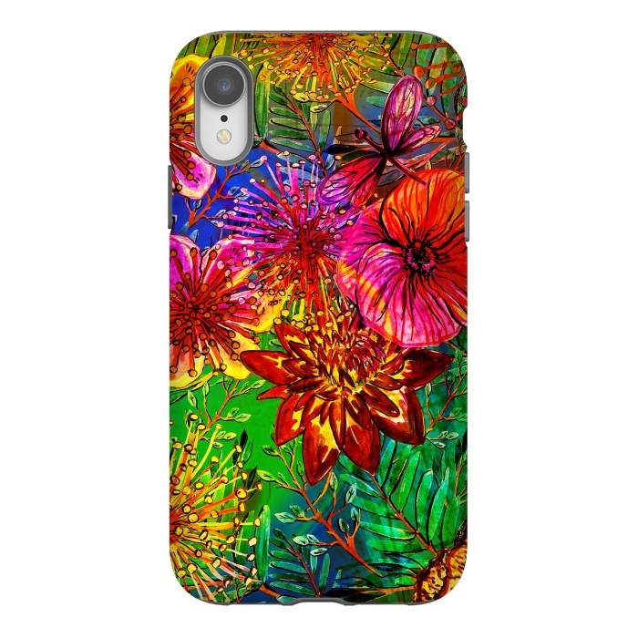 iPhone Xr StrongFit Colorful Flower Jungle by  Utart