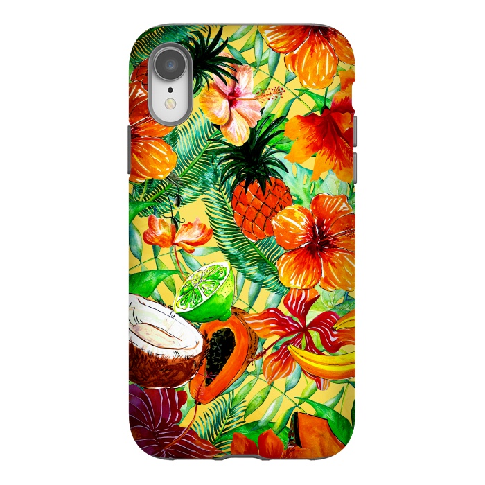 iPhone Xr StrongFit Aloha Tropical Fruits and Flowers by  Utart