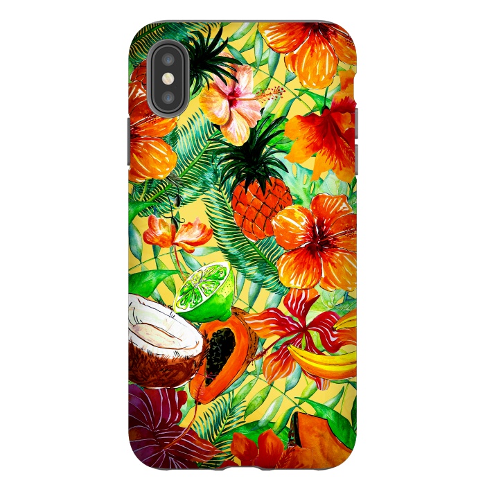 iPhone Xs Max StrongFit Aloha Tropical Fruits and Flowers by  Utart