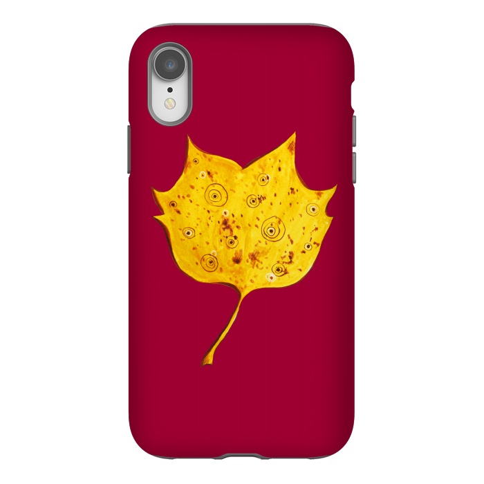 iPhone Xr StrongFit Fancy Yellow Autumn Leaf by Boriana Giormova